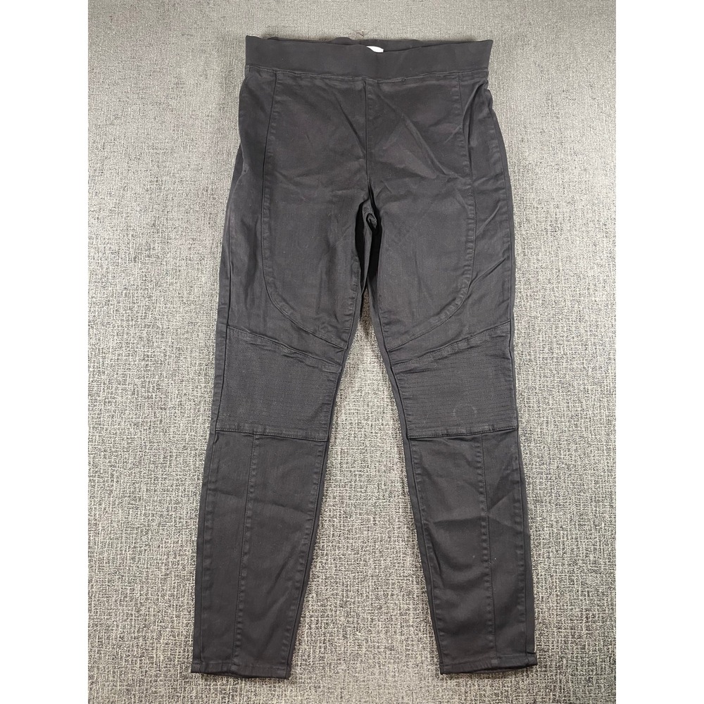 Pistola Womens Moto Leggings Black High Rise Quilted Knee Skinny Pants Size L